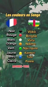 ■VOCABULAIRE SÄNGÖ : Les couleurs en Sango..👨🏿‍🏫🇨🇫 ________________________________________________ Suivez nos actualités sur www.balaobeafrika.com |RESTEZ CONNECTÉ(E)S | Balaôbêafrîka