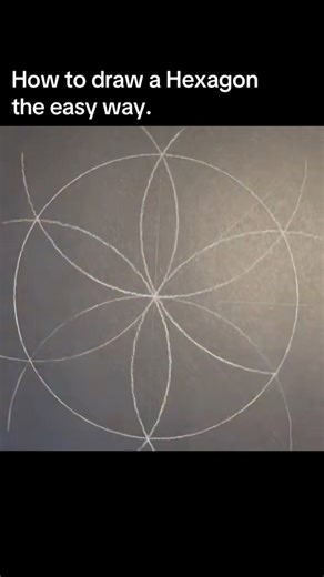 How to draw a Hexagon the easy way with a pair of compasses #natureofflowers #sacredgeometryartist #meditation #hexagon #geometry | Natureofflowers