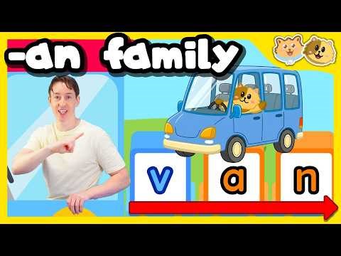 3 Letter Words | -an word family | CVC Phonics Lesson | Read aloud Nan Ran Story + Sing Along Song