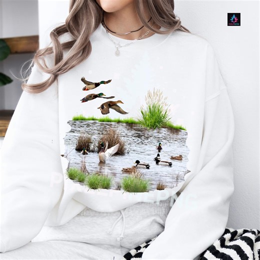 Mallard Duck Hunting Clipart PNG, Flying Waterfowl Lake Scene, Hunter Decor Design, Outdoor Wildlife Sublimation, Lodge Cabin Printable - Etsy