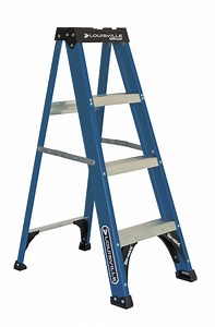 Louisville Ladder 4' Fiberglass Step Ladder, 8' Reach, 225-lb Capacity, W-3217-04