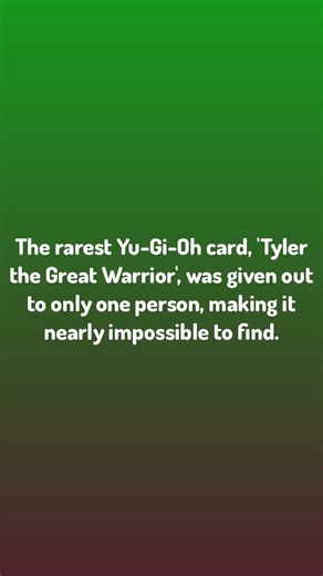 Spider Facts / The rarest Yu-Gi-Oh card, 'Tyler the Great Warrior',...