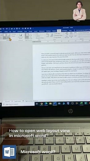 How to open web layout view in microsoft word?