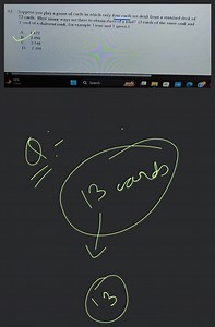 Suppose you play a game of cards in which only four cards are d... | Filo