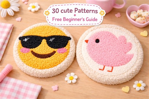 Easy Punch Needle Patterns PDF Bundle, 30 Cute Coaster Designs, Beginner Punch Needle Templates, DIY Craft Patterns, Instant Download PDF - Etsy