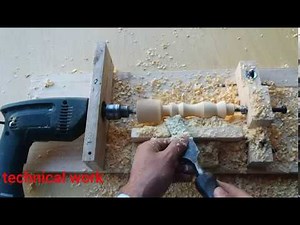 How to Make a Simple Drill Powered Lathe machine at Home | DIY .2020