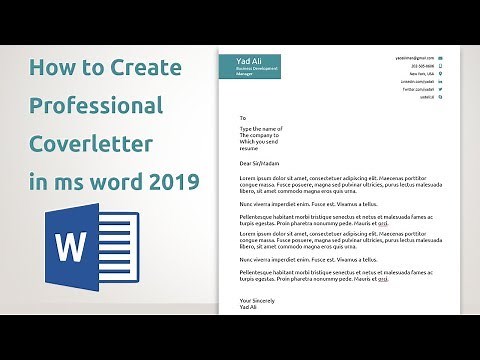 How to create professional Cover letter Templates in ms word 2019