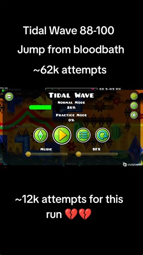 Achieving Tidal Wave 88-100 in Geometry Dash