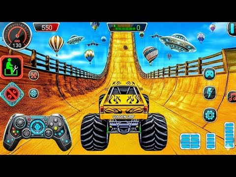 Monster Truck Stunts Challenge // Insane stunts & crashing,jumping 💥 Android Gameplay P25