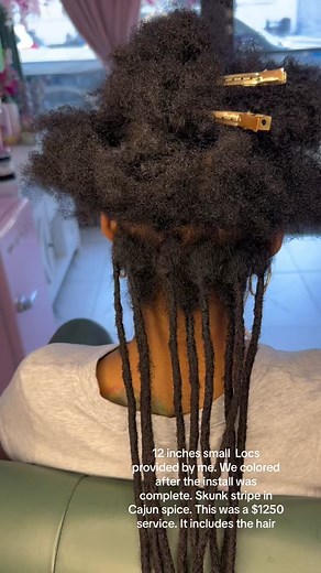 New York Loc Extensions: 12-Inch Small Locs with Cajun Spice Color