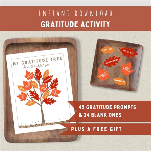 Thanksgiving Fall Gratitude Tree Craft Printable Activity-autumn Sunday School Give Thanks Lesson-i Am Thankful for Prompts - Etsy