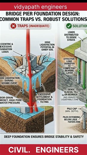 Why Bridges Collapse? Foundation Secrets 😱Shallow vs Deep Foundation #vidyapathengineers