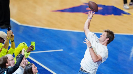 Drake Maye at the Hornets game throwing footballs into the crowd - Stream the Video - Watch ESPN