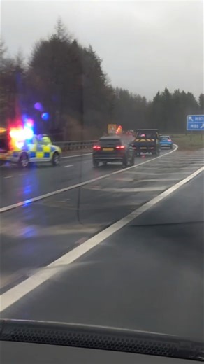 Police Closed Inside Lane M876 M80 Motorway #truck #automobile #trucker