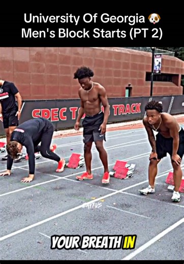 University of Georgia men's block start track practice #100m #trackandfield #trackstar #trackmeet #tracktok