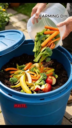 DIY Compost Bin from Plastic Drum (Turn Waste into Fertilizer) #beginnergardening #diyfarming