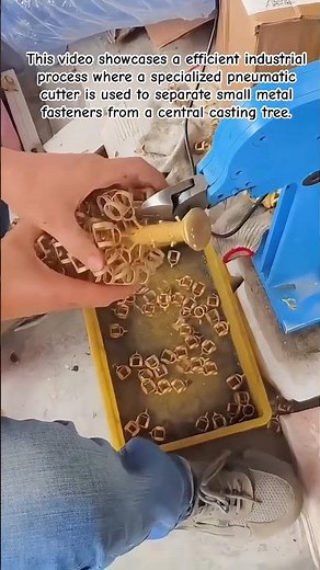 Efficient Component Separation: Industrial Pneumatic Cutter in Action #IndustrialProcessing