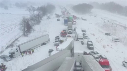 Massive 100-car pileup shuts down highway in western Michigan