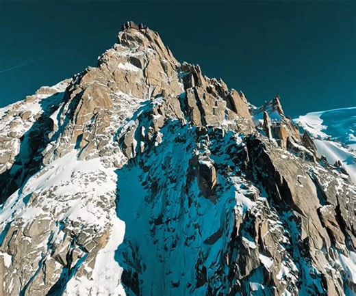 Drone Flies to a 12,000 Foot Mountain Peak in the French Alps