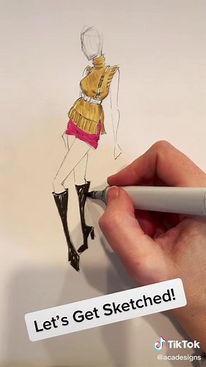 #letsgetdressed and Let’s Get Sketched! @sammijefcoate_ I adore your style! 💖 #getdressedwithme #getdressedchallenge #getdressed #sammijefcoate #fashionillustrator #fashion #fashiontiktok #art #copic #illustrator #prada