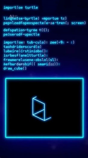 Python Code Creates 3D Cube 🧊 | Coding Magic #Shorts📌#CodingForKids #PythonMagic #3DAnimation #Creat