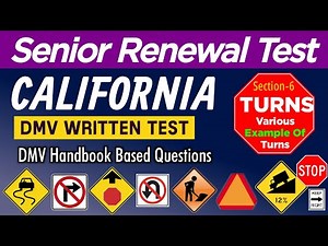 DMV Senior Written Test 2024 | Turns, Examples of Turns | DMV Permit Practice #californiadmvtest