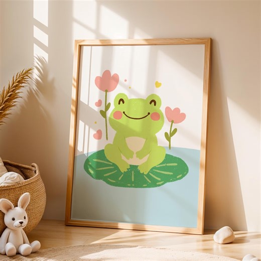 Frog Nursery Wall Art Printable Cute Frog Wall Art Kids Room Decor Warm Playroom Wall Art Instant Digital Download - Etsy