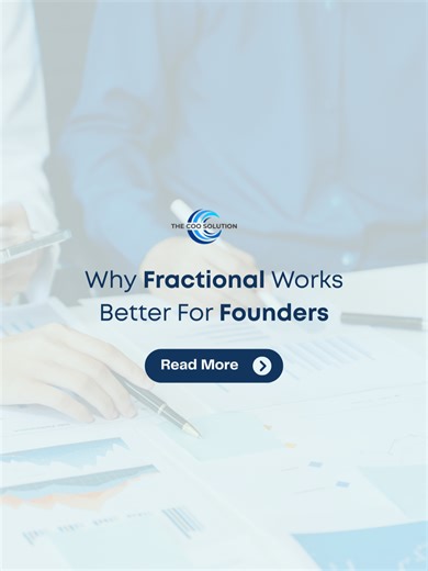 “Why Fractional Works Better For Founders” This is why fractional COO support works better for owner-managed businesses. A full-time COO comes with a high six-figure cost, benefits, and a long-term commitment. A fractional COO gives you the same level of leadership at a far lower investment and with real flexibility as your business evolves. You gain an experienced executive who runs the company alongside you. You also gain objectivity. A seasoned COO sees blind spots you can’t see and makes dec