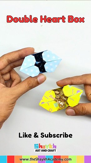 💖📦 Let’s Make a Double Heart Origami Storage Box! 🎨✨ | DIY Paper Folding Craft 🌈💝 Create love and organization together with this Double Heart Origami Storage Box Craft! 💞 Perfect for keeping small treasures, stationery, or gifting, this easy and creative paper folding idea is both cute and functional. 🎁 In this reel, you’ll learn step by step how to fold and design a beautiful double heart box 💖 using colourful craft paper — no glue needed! ✨ A fun, beginner-friendly project for kids, s