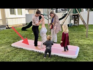 Review and Demo of Inflatable Gymnastics Mat Air Training Track, Air Track Tumbling Mat