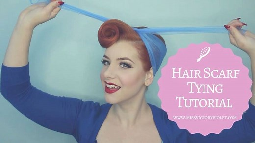 6.4K views · 372 reactions | ⋅New YouTube Tutorial⋅ Using the Nifty 50s hair scarves from Doll Me Up, I'm showing you two of my favourite ways of tying them! There's also a special 15% off code for Doll Me Up that's valid site wide  Watch the tutorial on my YouTube Channel - https://youtu.be/ksrWNDnFIPI | Miss Victory Violet | Facebook