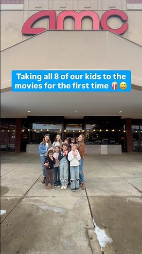 Taking all 8 of our kids to the movies for the first time 🍿 🫣 #bigfamily