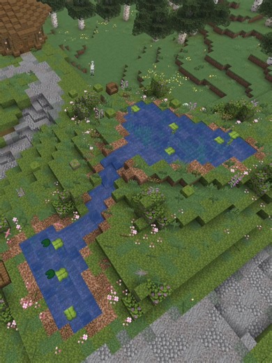 Cute Minecraft Pond Design with Stream