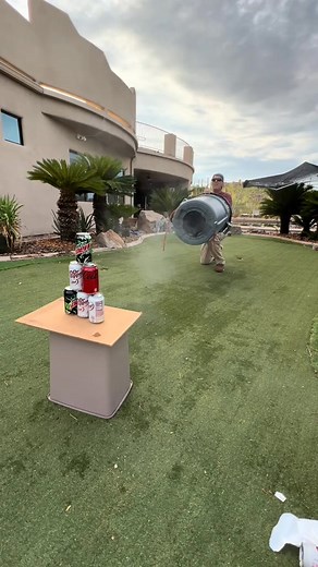 Air Vortex Cannon at increasing distances #experiment #fun #backyard | Sam Erixx