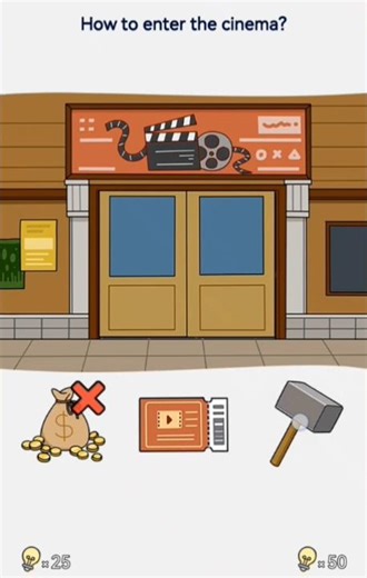 brain out level 151 and how to enter the cinema?