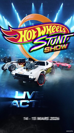 🏎️ C’EST PARTI ! Les tickets pour le Hot Wheels Stunt Show à Anvers (14 & 15 mars 2026) sont en vente ! 🔥 Réservez vos places avant qu’il ne soit trop tard et vivez : ➡️ Les cascades les plus folles jamais vues ➡️ Des véhicules Hot Wheels emblématiques ➡️ Une expérience inoubliable pour petits et grands | Hot Wheels Stunt Show