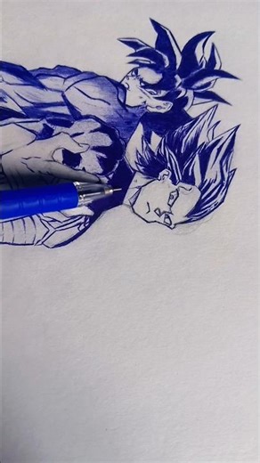 Ultra Instinct MUI Goku & Ultra Ego Vegeta Art 🌌 #Anime #DrawingShorts #animedrawing