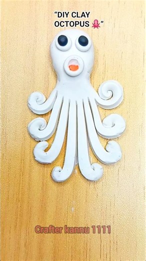 Easy Clay Octopus 🐙 | Simple DIY Clay Art | Cute Mini Craft #Shorts #seaanimals #art #viral