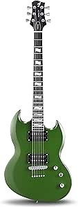 Fesley Electric Guitar: Full Size Solid Body Electric Guitars with Humbucker Pickups,Beginner Guitar for Adults with Mahogany Body,Bone Nut,Electric Guitar Kit with Gig Bag,Cable, Green