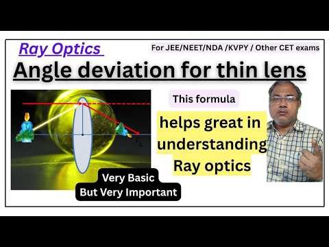 Angle of deviation thin lens object placed at a point principal axis| formula for angle of deviation