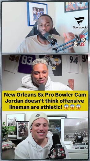 Saints 8x Pro Bowl DE Cameron Jordan does not believe offensive linemen are athletic. “Trent Williams? No. He hella strong. “Tristan Wirfs? He fat as hell.” #saints #saintsfootball #nfl #camjordan #draymondgreen
