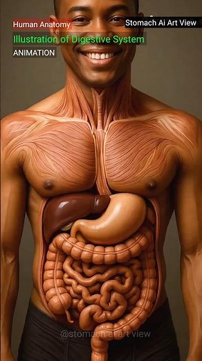 Digestive System Animation | Human Anatomy Educational Video | Stomach AI Art View