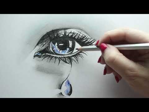 Drawing a Crying Eye with Tears - Easy Tutorial for Beginners