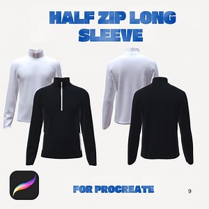 3D Half Zip Long Sleeve Mockup for Procreate iPad | OBJ File | Male Fashion Design Model - Etsy Canada