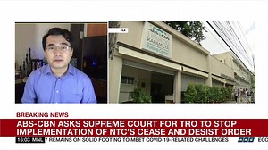 62K views · 163 shares | BREAKING: ABS-CBN asks Supreme Court for temporary restraining order to stop implementation of National Telecommunications Commission's cease and desist order. FULL STORY: https://bit.ly/3fuGqYu | ANC 24/7 | Facebook
