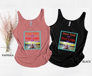 Custom Text Design Photo Tank Top, Custom Tank Top, Personalized Shirt, Custom Design Tank, Make Your Own Shirt, Custom Logo, Custom Photo - Etsy