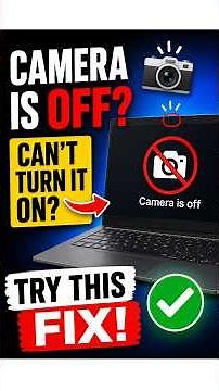 Camera Is OFF? 📷 Can't Turn It On? Try This FIX!