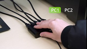 LiNKFOR KVM HDMI Switch 2 in 1 Out Box，2-Port USB HDMI Cable KVM Switch，Support 4K@30Hz and Share 2 Computers with one Keyboard Mouse and one HD Monitor