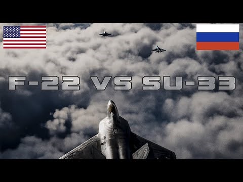 F-22 remains undetected on radar as it creeps up on a pair of Russian Su-33's in restricted airspace