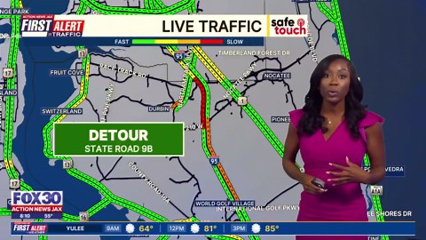 Four I-95 lanes blocked entering St. Johns County